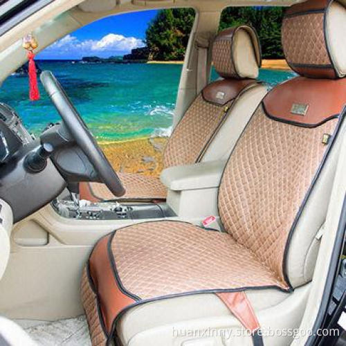 Simple Four Season Brown Leather Car Cushions